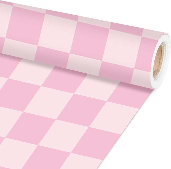 Pink Checkered Bulletin Board Paper Roll Retro Pastel Pink Bulletin Board
