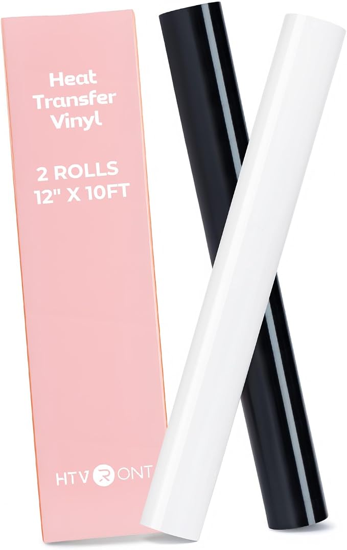 HTVRONT White and Black HTV Vinyl Roll