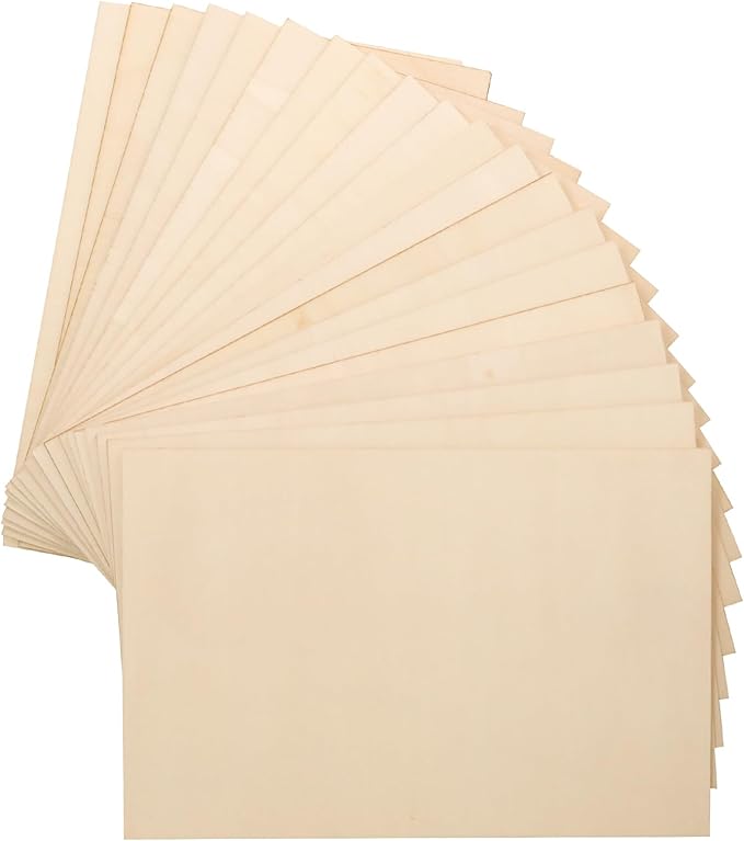 20 Pack Thin Wood Sheets, Plywood Sheets