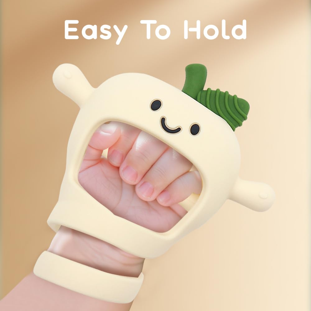 Baby High Chair Suction Toys Teething Chew - Silicone Apple Teething Relief Toys Silicone Teethers Table Toys, Food Grade Silicon for 6 12 18 Months(Green)