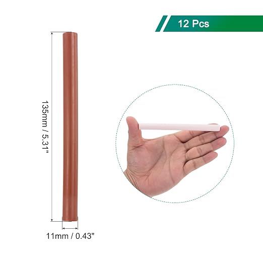 MECCANIXITY 12 Pcs Brown Red Cylinder Sealing Wax Stick Glue Gun Wax Seal Rod
