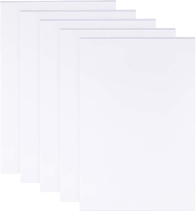 BENECREAT 5 Sheets 3mm White Foam Boards 11.8x7.8inch Rectangle Foam PVC Sheet