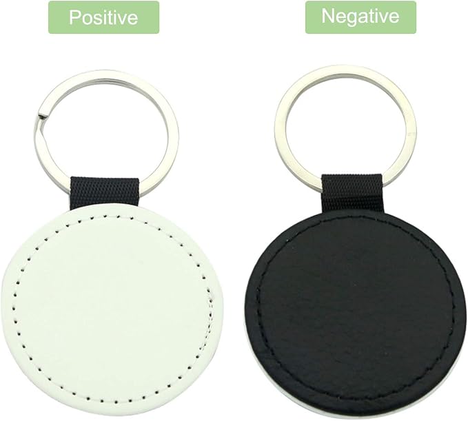 12 Pcs Sublimation Blank Keychains, PU Leather White Keychains Ornament Pendants