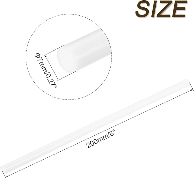 uxcell Mini Hot Glue Sticks for Glue Gun 7mm x 200mm Milky White 12pcs