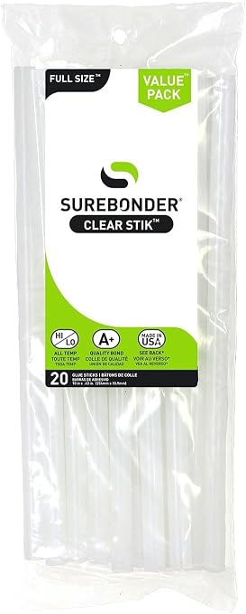 Surebonder Full Size 10-Inch Clear All Purpose Hot Glue Sticks