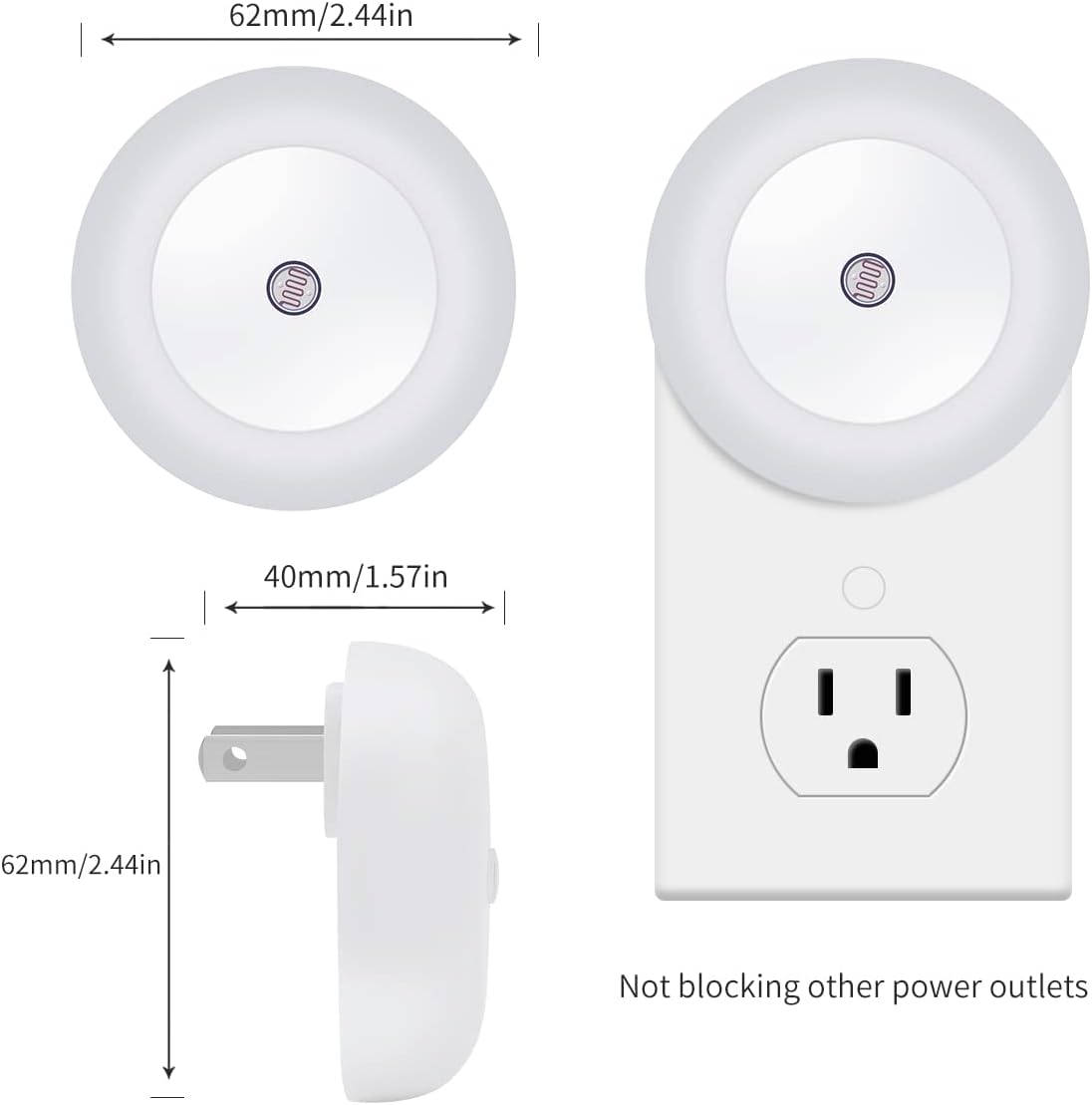 KINUR 6 Pack Amber Night Light, LED Night Lights Plug into Wall with Dusk to Dawn sensors, Plug in Night Lights for Kids Room, Bedroom, Bathroom, Baby Nursery,Stair Lights, Hallway Light