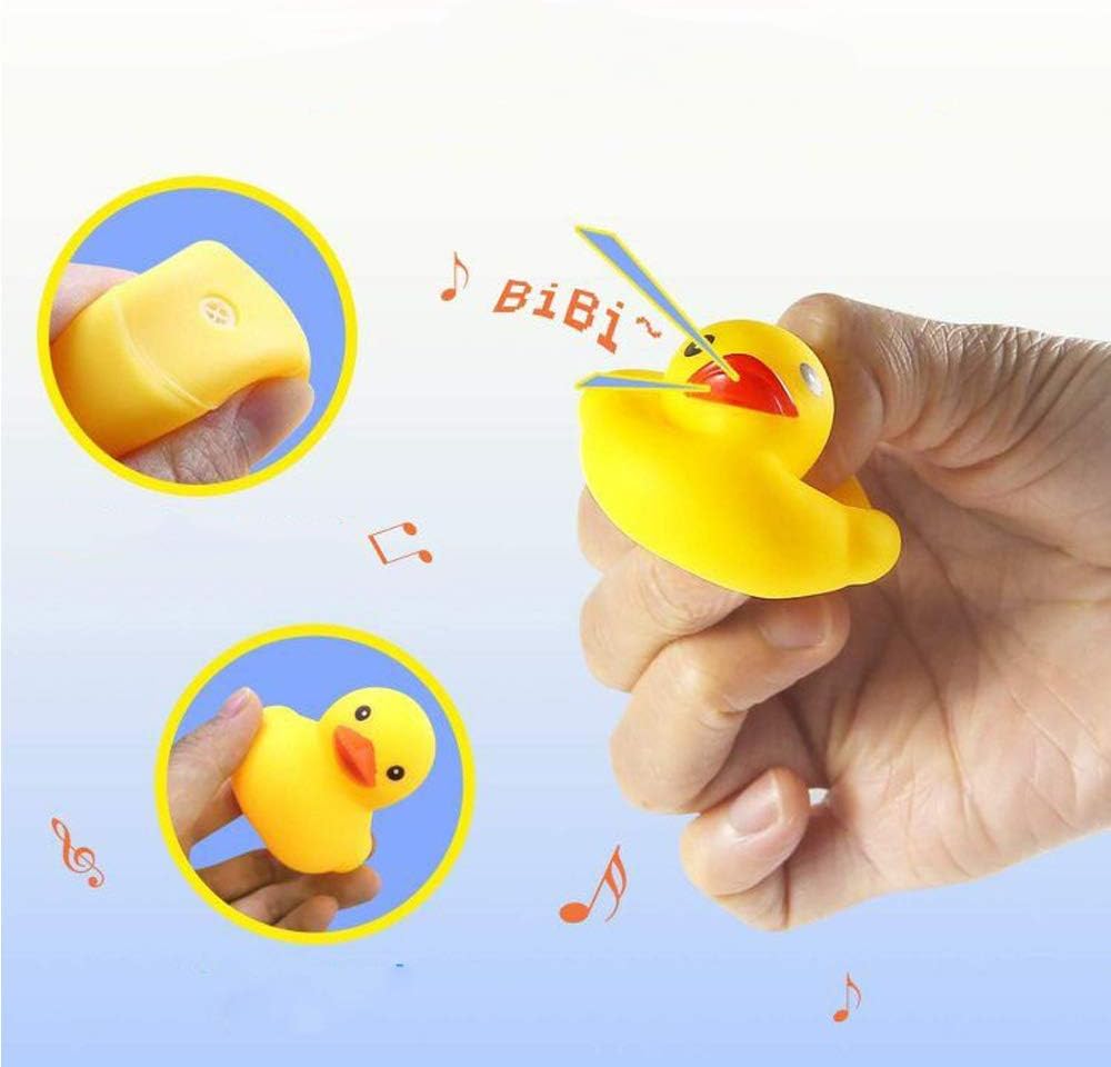 Preschool Bath Toys Rubber Floating Squeaky Baby Wash Shower Toy for Toddlers Kids Party Decoration 12 Pcs (Yellow Duck)