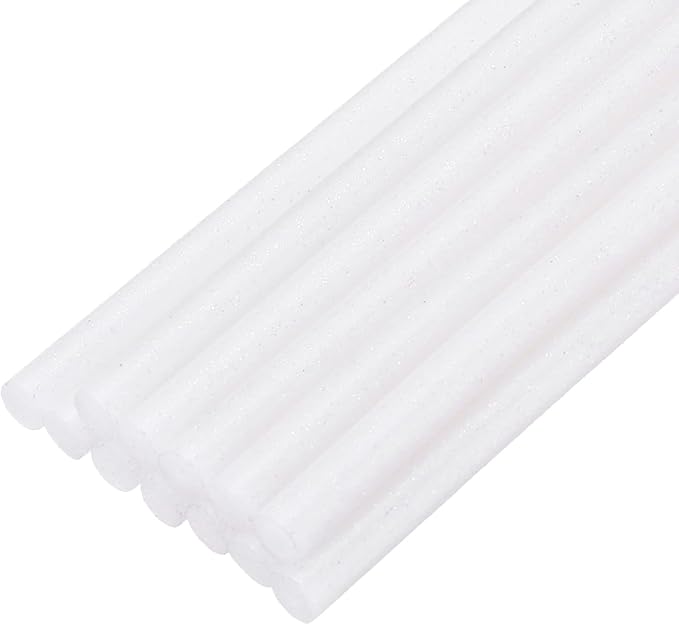 uxcell Mini Hot Glue Sticks for Glue Gun 7mm x 100mm Glitter White 12pcs