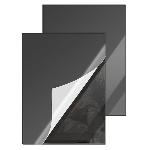 12x16 Inches Black Mirror Acrylic Sheet – 2 Pcs Reflective Acrylic Panel