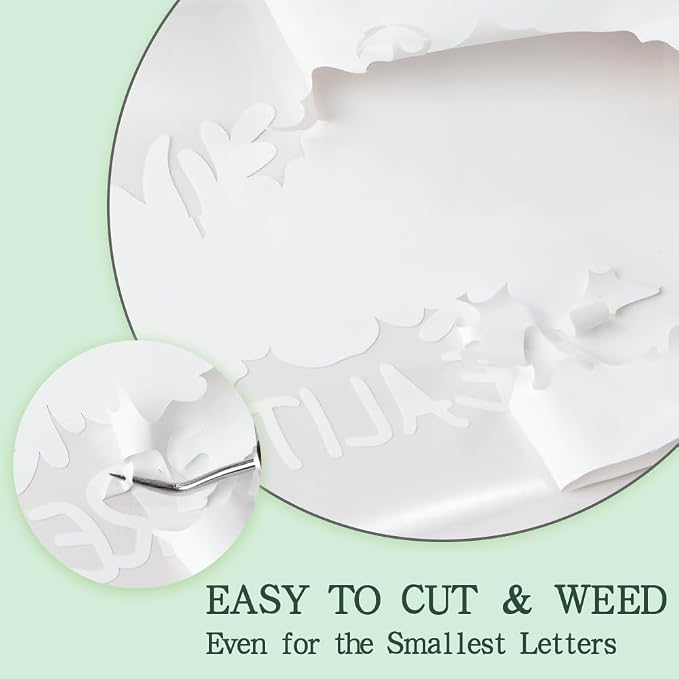 guangyintong White Heat Transfer Vinyl HTV Rolls, 2 Rolls 12" x 12ft White Iron