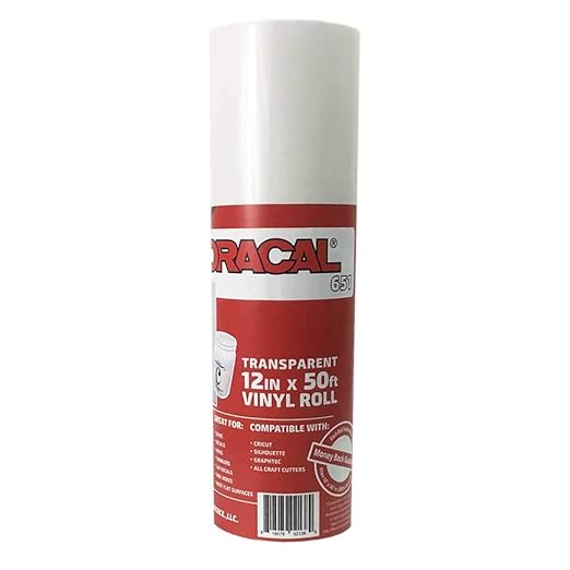 12.125" x 50' Roll of Oracal 651 Transparent Adhesive Craft Vinyl