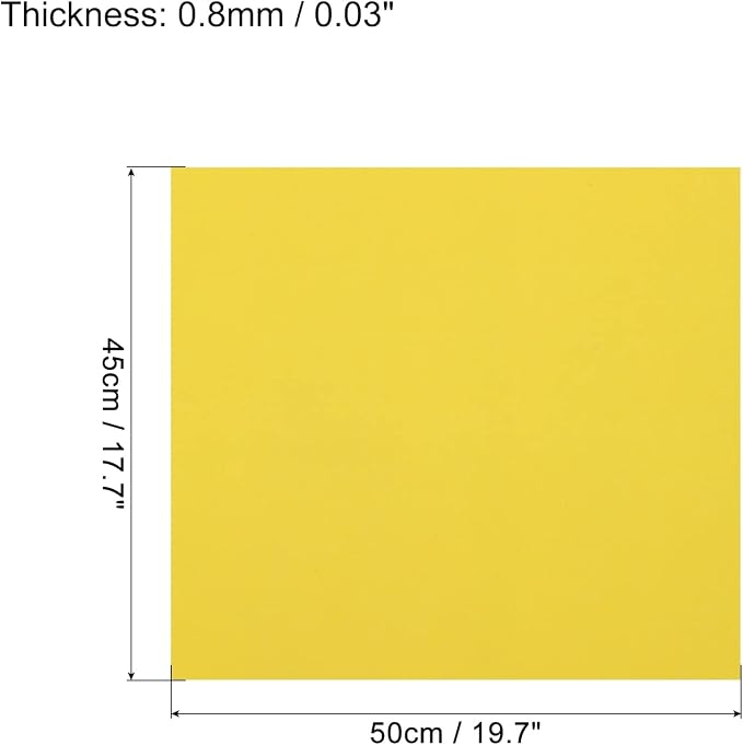 MECCANIXITY EVA Foam Sheets Yellow 19.7 Inch x 17.7 Inch 0.8mm Thick Crafts