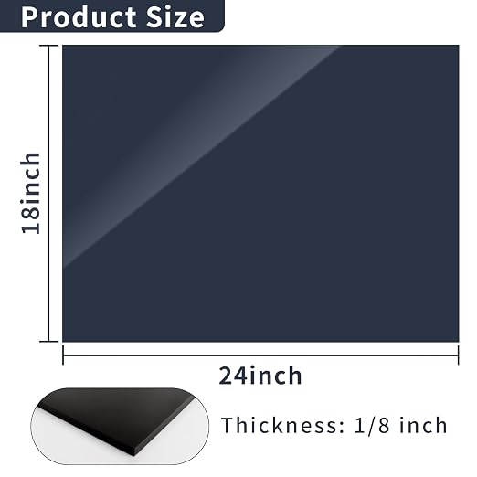 2-Pack Plexiglass Sheets, 1/8 Thick 24 x 36 inch Acrylic Sheets