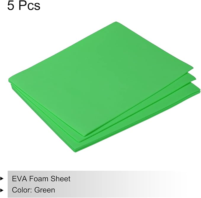 MECCANIXITY EVA Foam Sheets Green 7.6 Inch x 5.9 Inch 2mm Thickness