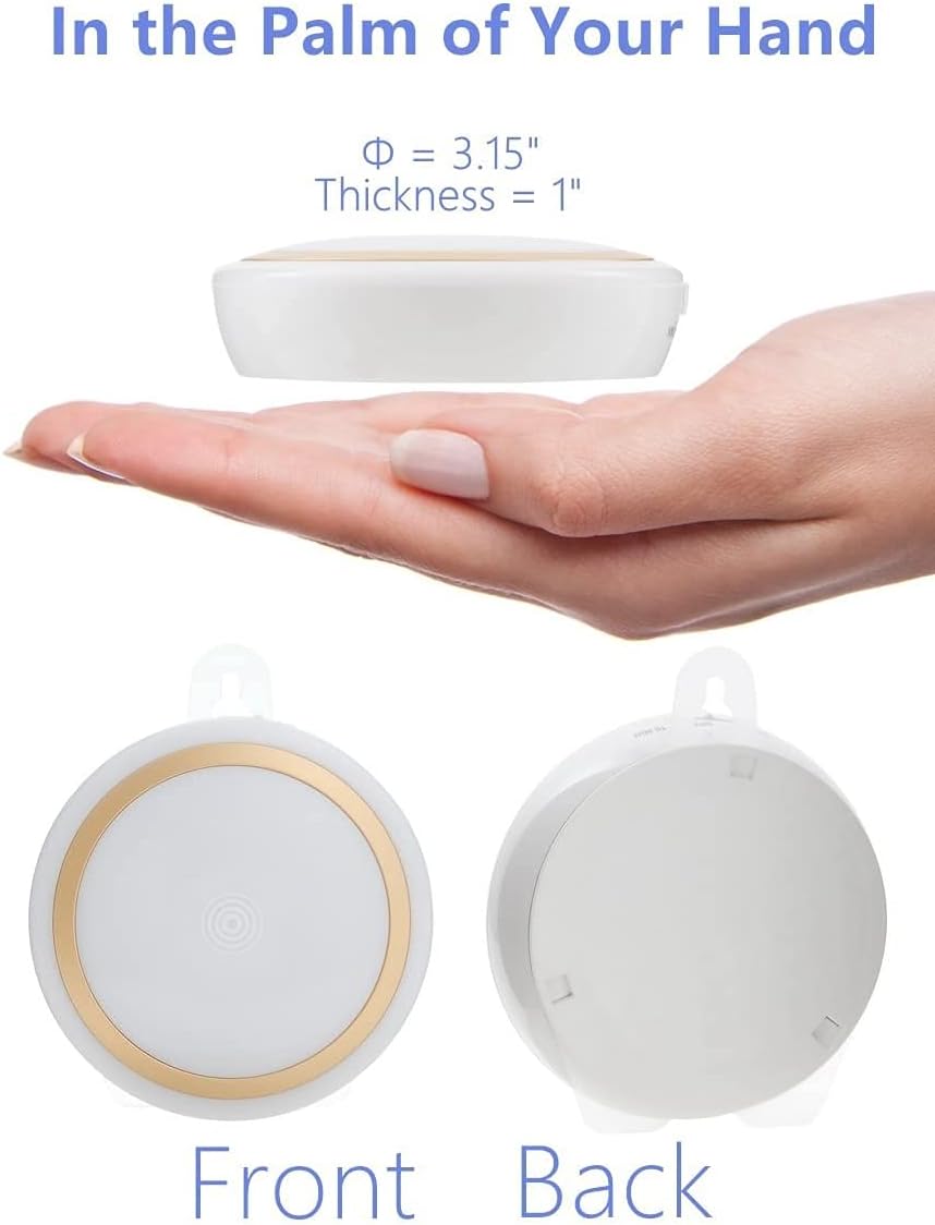 Rechargeable Touch Light with Timer, Dimmable Kids Baby Nursery Night Light Lamp, Stick-on Anywhere LED Push Tap Light for Closet Cabinet, Brightness Memory, Warm White Light