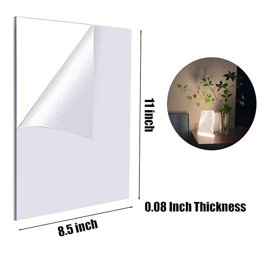 2-Pack Clear Acrylic Sheets, 8.5x11 inch Plexiglass Sheets 2mm | 1/12inch Thick