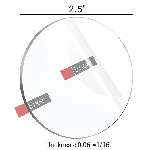 Enoin 30pcs 2.5 inch Clear Plexiglass Sheet 1/16 Inch Thick Disc Circle Acrylic
