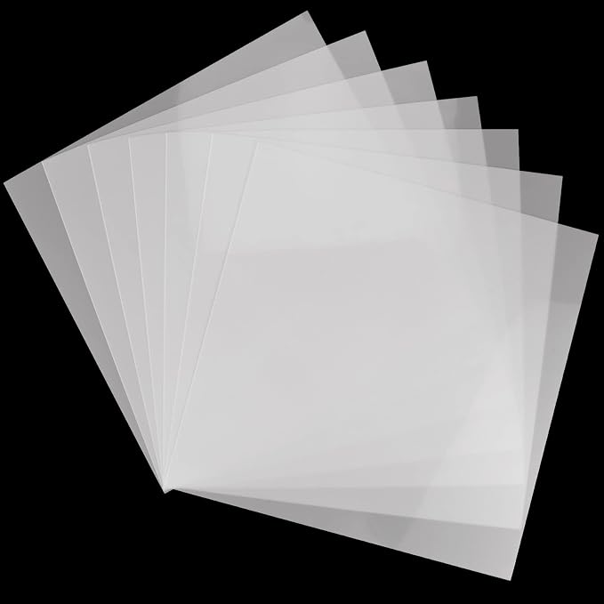 FSWCCK 25 Pcs 10mil 12 x 12 Inch Milky Translucent PET Blank Stencil Sheets