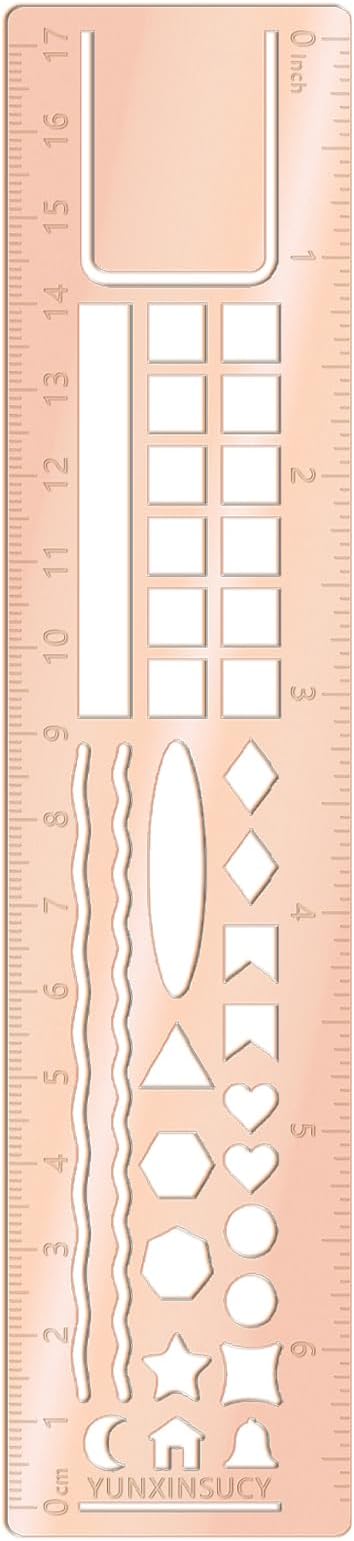 Metal Bookmark Ruler for Journals, Habit Tracker, Drawing Measuring Tools