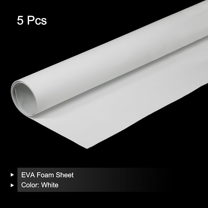 MECCANIXITY EVA Foam Sheets White 19.7 Inch x 19.3 Inch 1mm Thick Crafts Foam