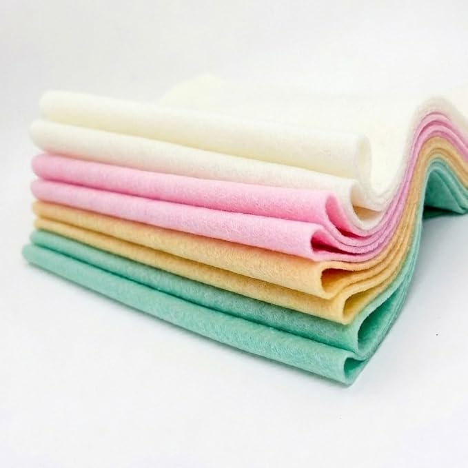 Pastel Felt Fabric Sheet 8" X 36", 1.6mm Thick 8 Pack 4 Colors Assorted | Soft