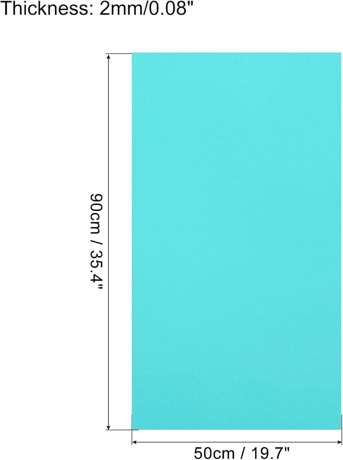 MECCANIXITY EVA Foam Sheets Blue Green 35.4 Inch x 19.7 Inch 2mm Thick Crafts