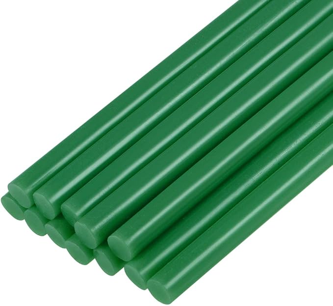 uxcell Mini Hot Glue Sticks for Glue Gun 7mm x 100mm Dark Green 12pcs
