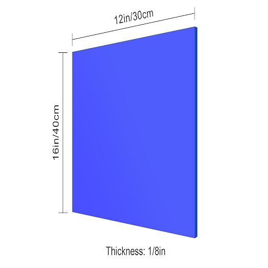 12x16 Inches Blue Mirror Acrylic Sheet – 2 Pcs Reflective Acrylic Panel