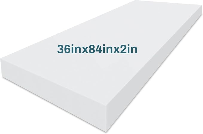 Frienda 1 Pack 84" x 36" x 2" Upholstery High Density Craft Sheets Cushion Foam