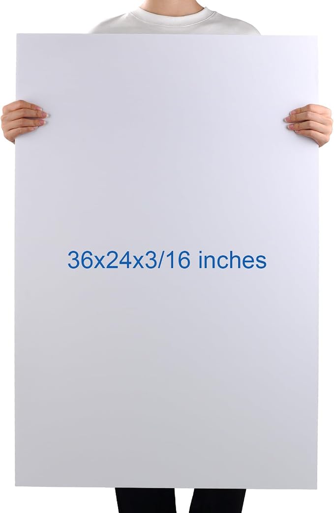 Foam Board 24 x 36 x 3/16", Foam Core Board Sheets, Acid Free Foamboard