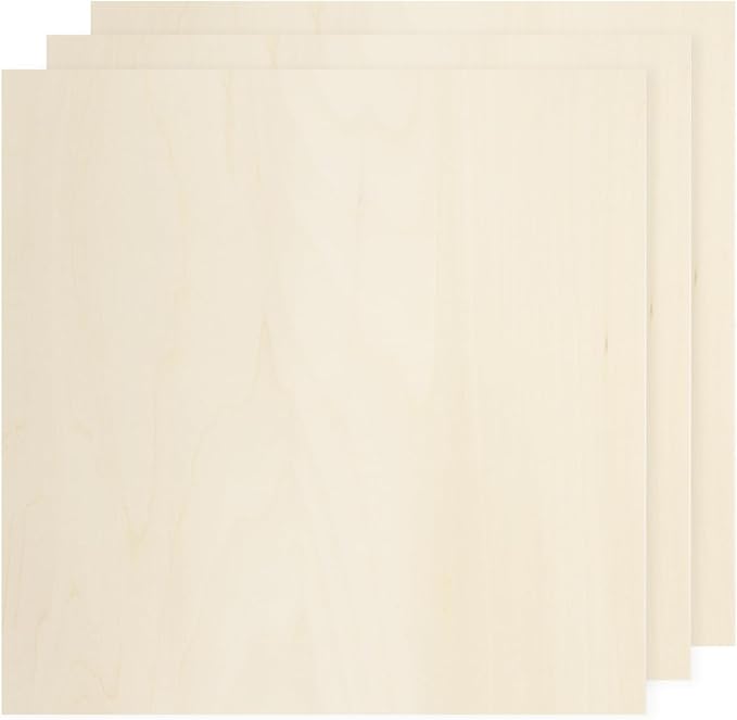 MECCANIXITY 3pcs Basswood Sheets 12 x 12 x 3/16 Inch Unfinished Wood Boards
