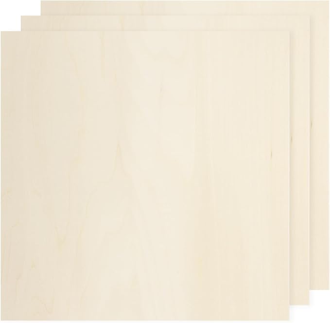MECCANIXITY 3pcs Basswood Sheets 6 x 6 x 3/16 Inch Unfinished Wood Boards