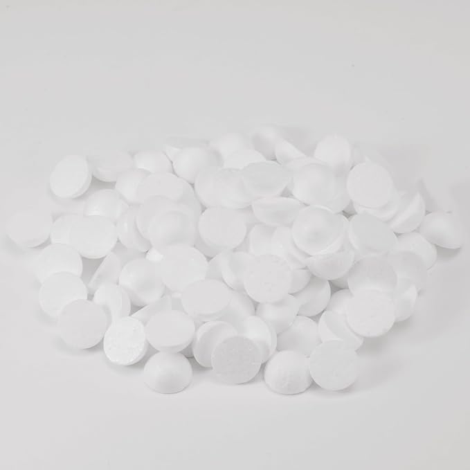 Crafjie 150PCS 1 Inchs Half Foam Balls White Half Round Polystyrene Foam Balls