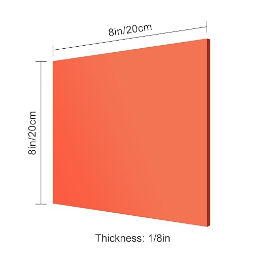 8x8 Inches Red Mirror Acrylic Sheet – 2 Pcs Reflective Acrylic Panel