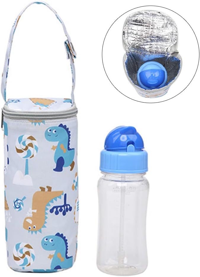 Milk Water Warmer Insulated Bag Baby Nursing Bottle Heater Freshness Preserved Feeding Bottle Bag for Car Travel, 7.87x2.75x3.15in, Black