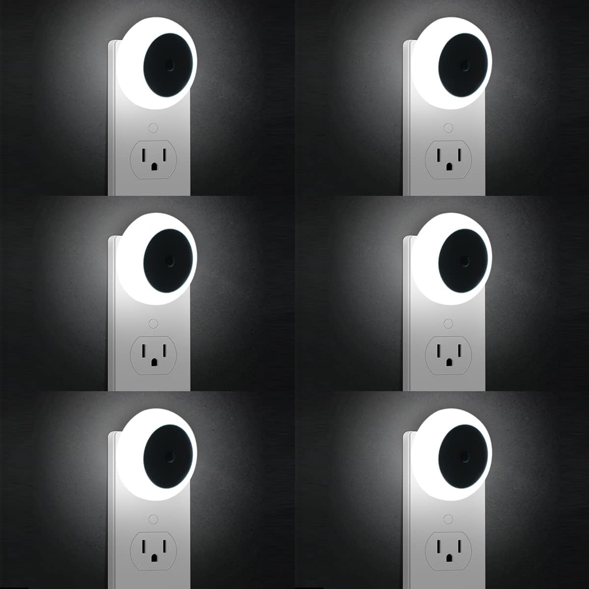 KINUR 6 Pack Night Light, LED Night Lights Plug into Wall with Dusk to Dawn sensors, Plug in Night Lights for Kids Room, Bedroom, Bathroom, Baby Nursery,Stair Lights, Hallway Light, Daylight