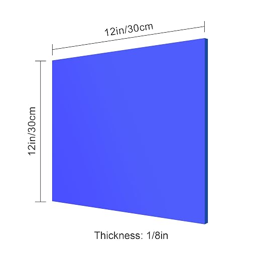 12x12 Inches Blue Mirror Acrylic Sheet – 2 Pcs Reflective Acrylic Panel