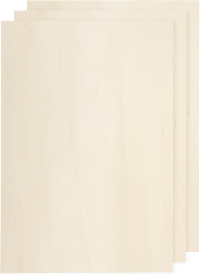 MECCANIXITY 3pcs Basswood Sheets 8 x 11.7 x 5/32 Inch Unfinished Wood Boards