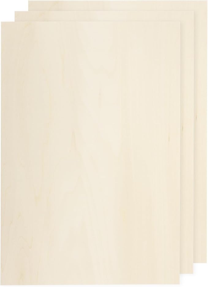 MECCANIXITY 3pcs Basswood Sheets 9 x 12 x 5/32 Inch Unfinished Wood Boards