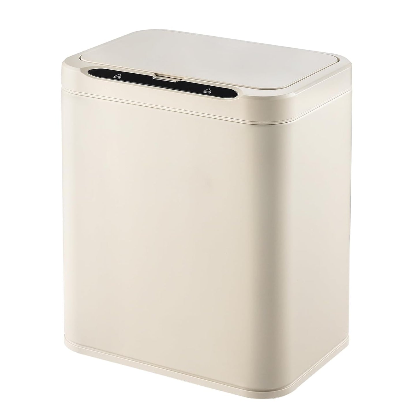 ELPHECO Stainless Steel Office Trash Can Motion Sensor Garbage Can Touchless Smart Trash Can Automatic Waste Bin for Kitchen, Office, Bathroom (Cream Beige, 3.5 Gallons)