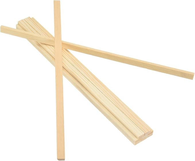 MECCANIXITY 10Pcs Wood Strips Slats, 5/32" x 3/8" x 12" Thin Wood Sticks Flat