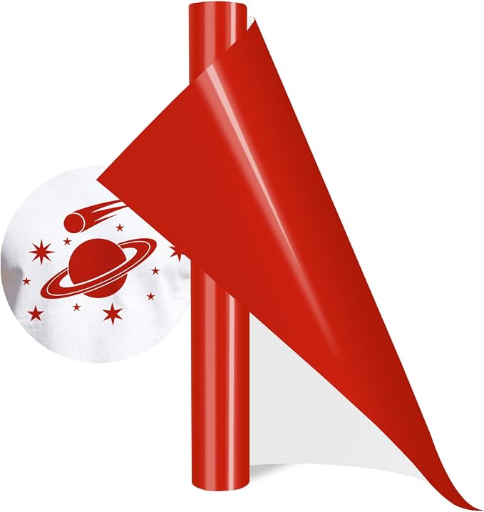 Red HTV Iron on Vinyl Rolls, Silhouette or Heat Press Machine