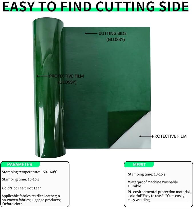 guangyintong Dark Green Heat Transfer Vinyl HTV Rolls