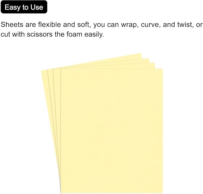 MECCANIXITY EVA Foam Sheets Light Yellow 35.4 Inch x 19.7 Inch 2mm Thick Crafts