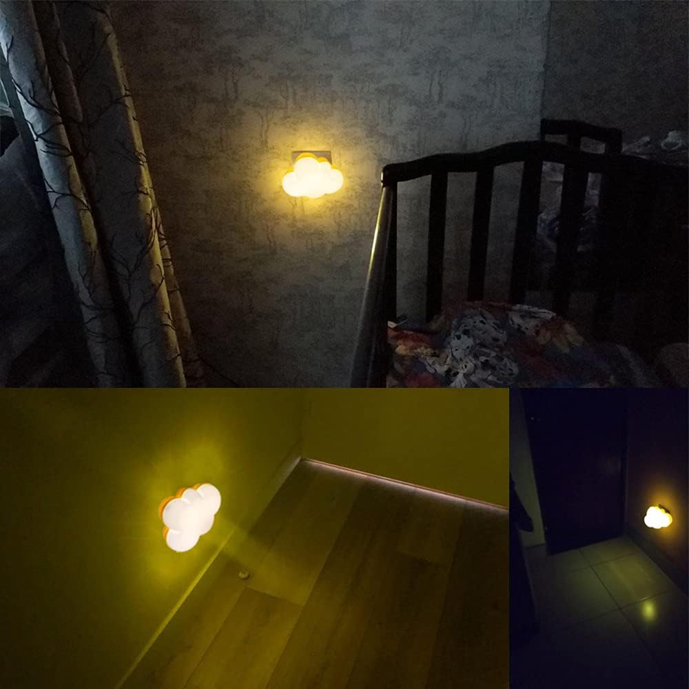 AUSAYE 4Pack Sensor LED Night Light Plug in Lamp Cloud Night Light Mini Pretty Night Lights for Adults Kids NightLight White