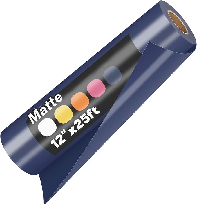 guangyintong Heat Transfer Vinyl Navy Blue HTV Rolls, Matte Surface HTV Vinyl