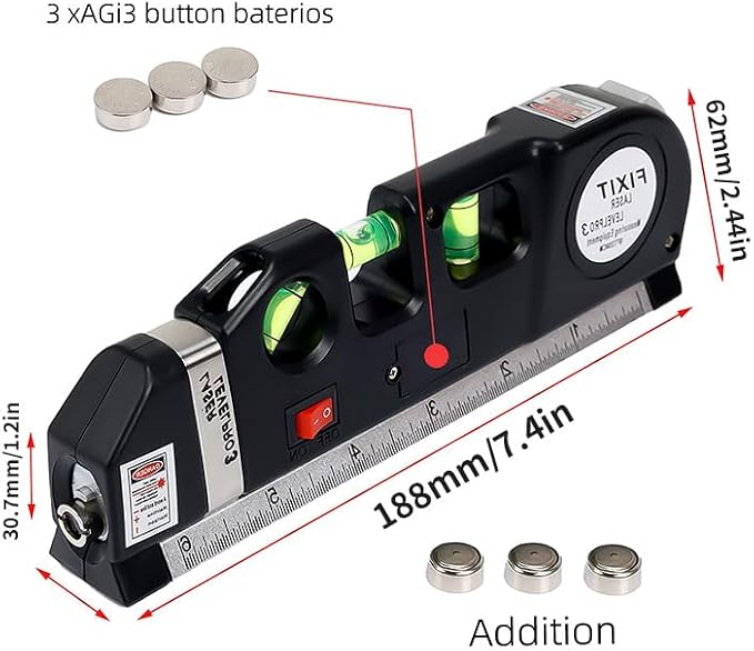 Laser Level Line Tool, Standard Cross Line Laser Leveler Beam Kit |