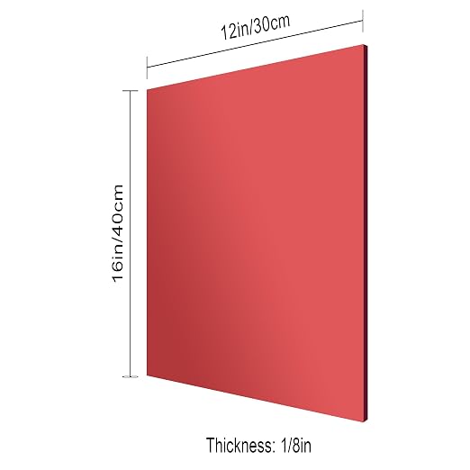 12x16 Inches Deep Red Mirror Acrylic Sheet – 2 Pcs Reflective Acrylic Panel