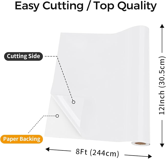 IModeur Glossy White Permanent Vinyl