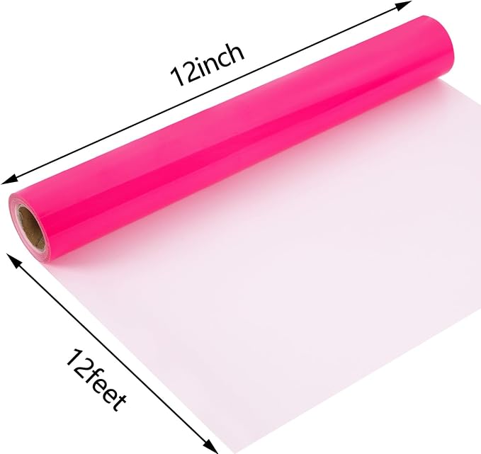 guangyintong Fluorescent Heat Transfer Vinyl Neon Pink HTV Rolls, HTV Vinyl